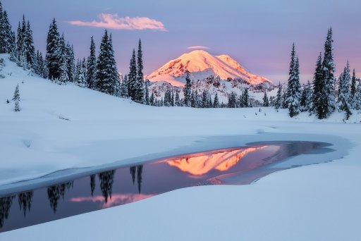 Mount Rainier Snow Sunrise