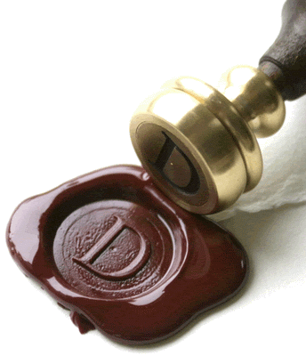 Single letter wax seal